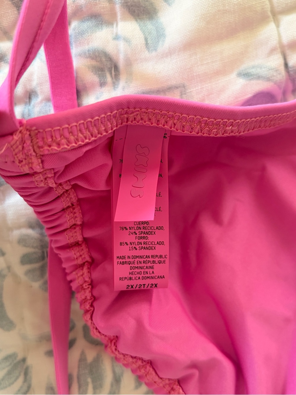 SKIMS Hot Pink Triangle Bikini Top - Picture 2 of 2